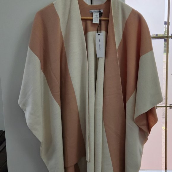 NWT - REBECCA MINKOFF RUANA IN CREAM & BEIGE - Picture 5 of 9
